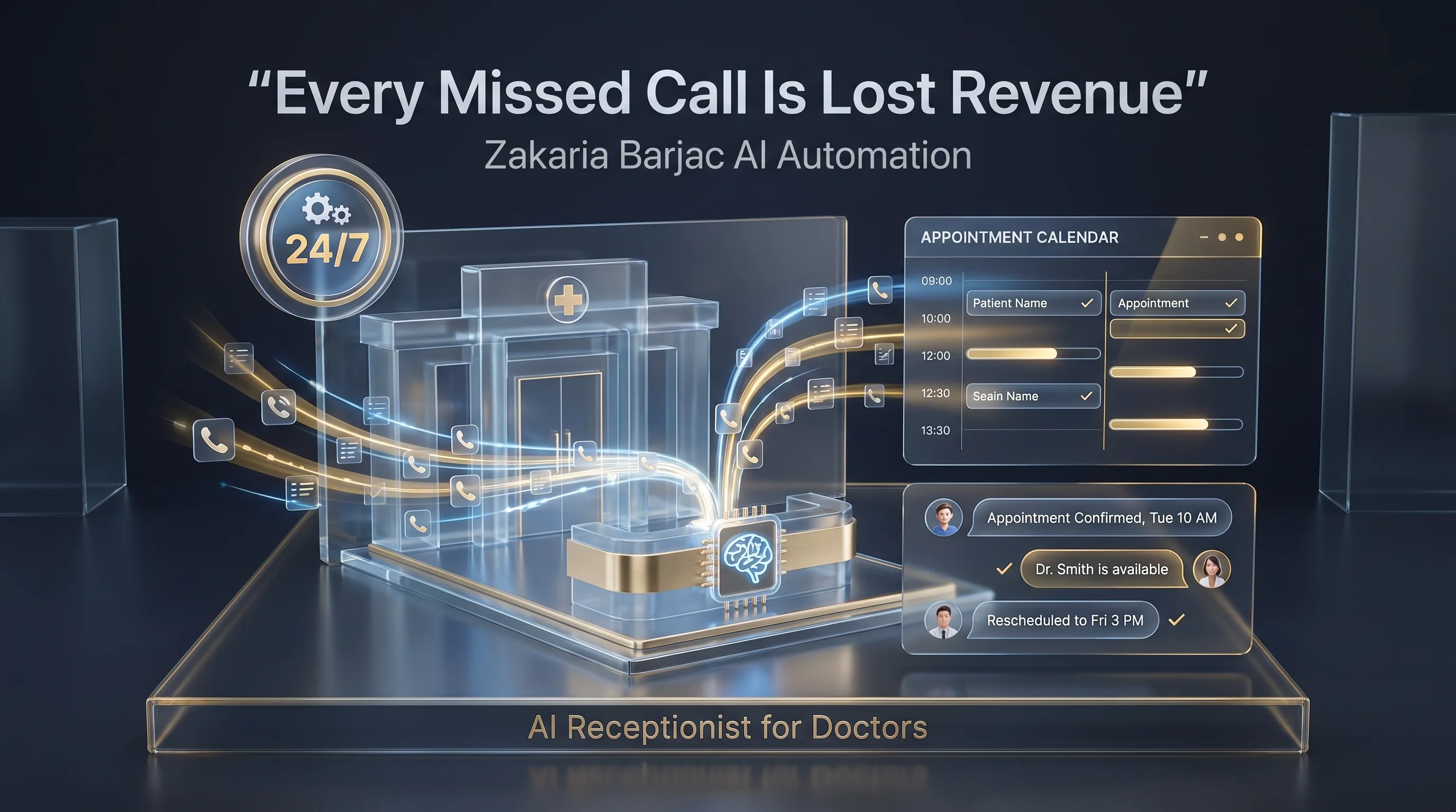 AI receptionist for doctors capturing missed patient calls 24/7