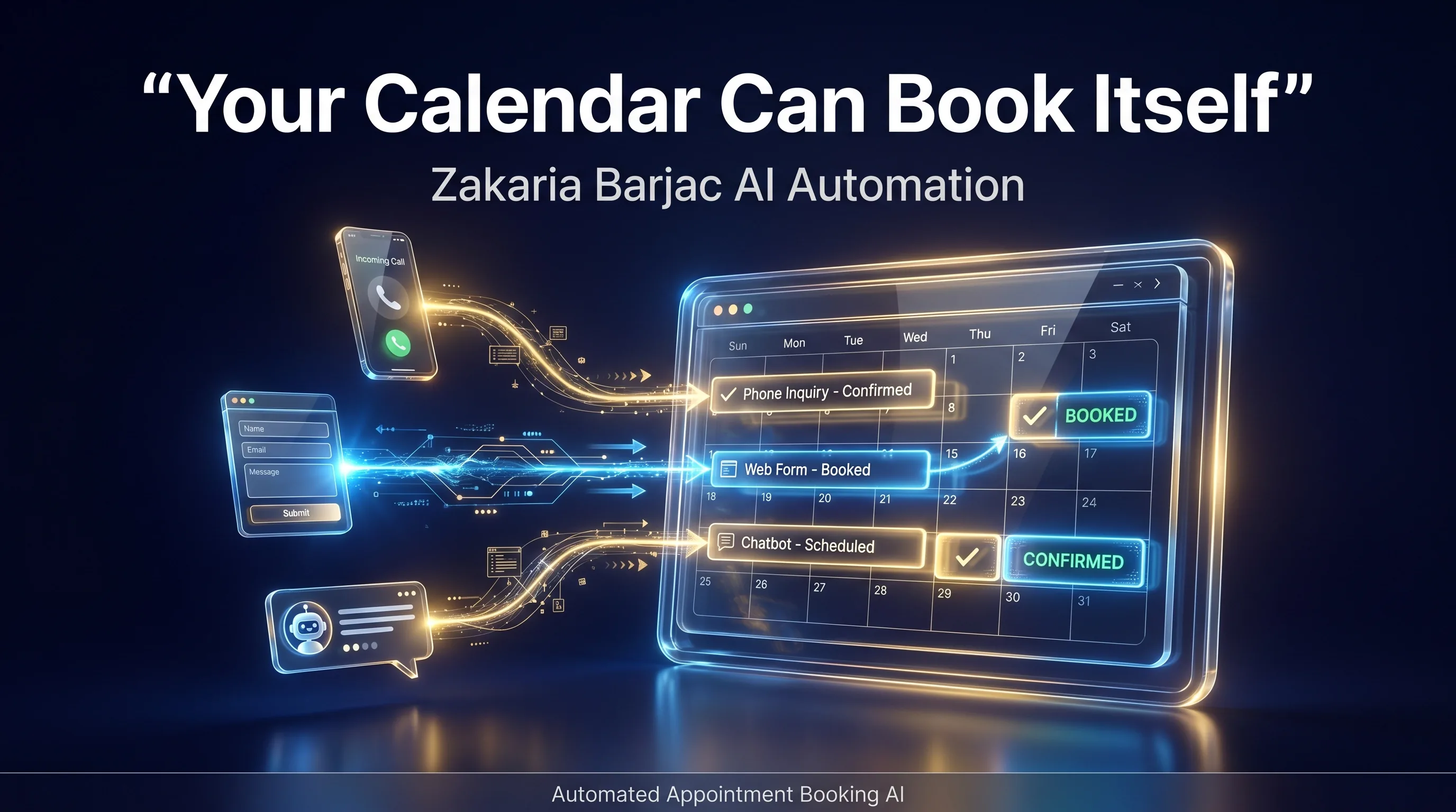 automated appointment booking AI filling a business calendar with appointments