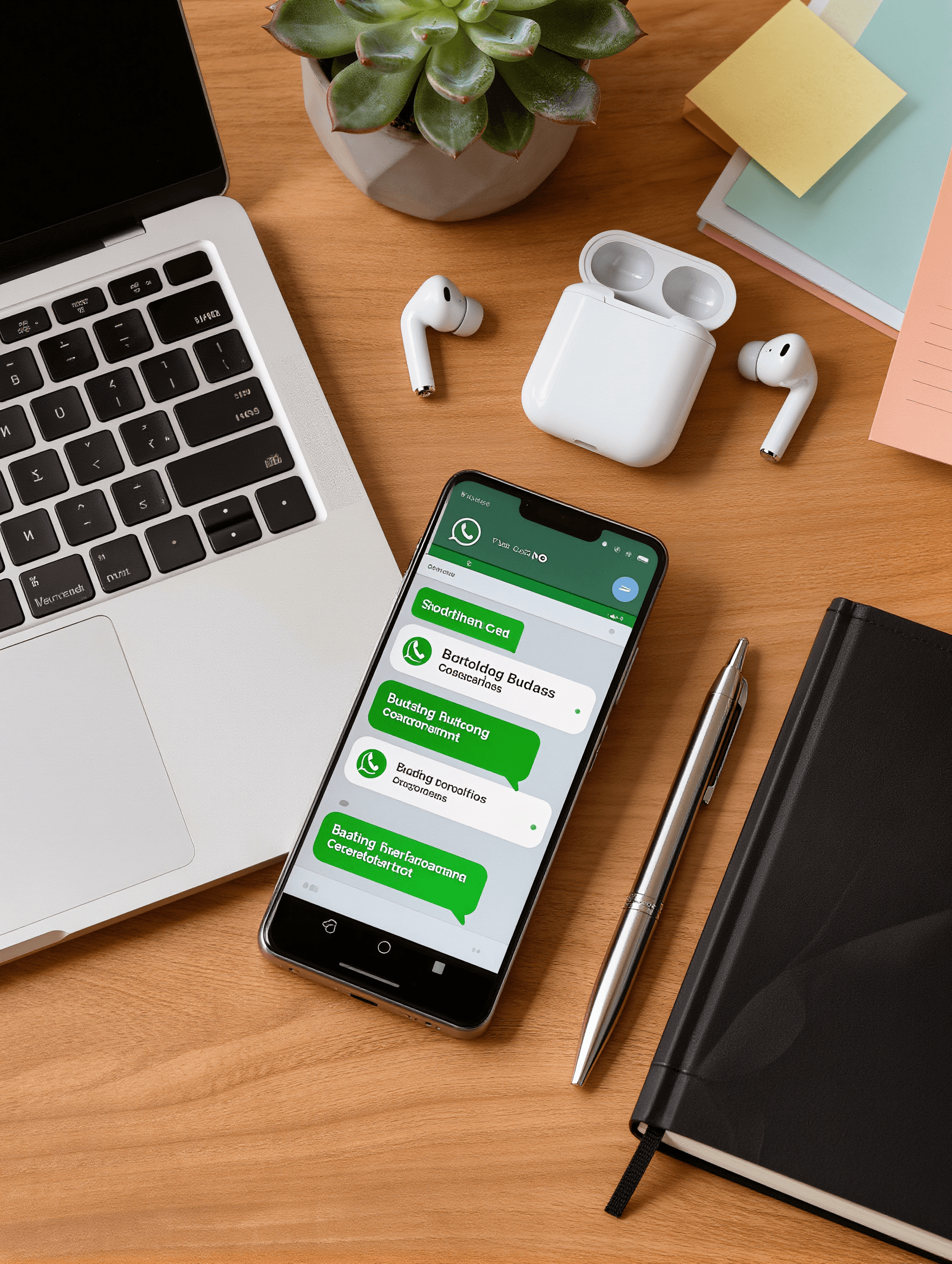 WhatsApp Business automation interface on smartphone showing automated lead responses